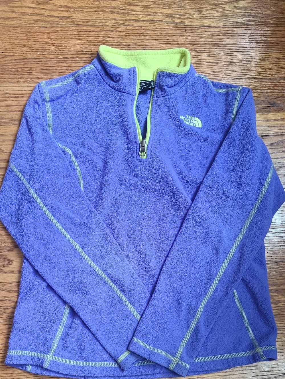 The North Face Purple Fleece Quarter-Zip with Lime Accent Kids